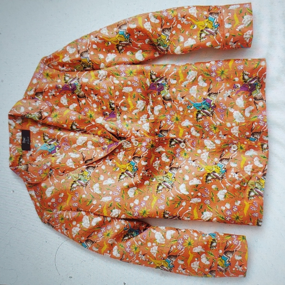 DRAKES J. Crew Collection Cavaliers Silk Pajama Top 6